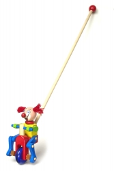 houten clown om te duwen