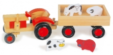 tractor met kar en dieren 