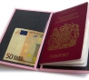 Passport holder hers open