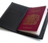 Passport holder his open