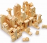 Zak met houten blokken
